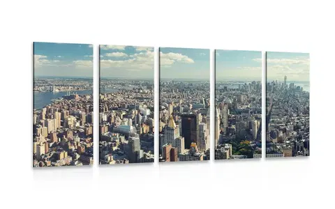 Obrazy mestá 5-dielny obraz pohľad na očarujúce centrum New Yorku
