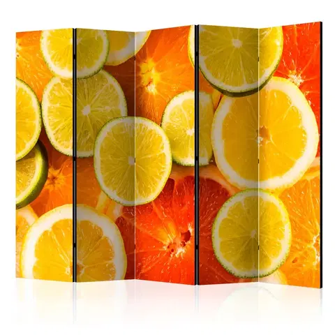 Paravány Paraván Citrus fruits Dekorhome 225x172 cm (5-dielny)