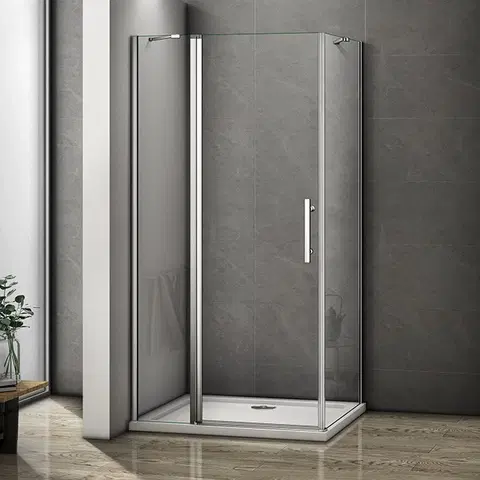 Sprchovacie kúty H K - Obdĺžnikový sprchovací kút MELODY B5 120x76 cm s jednokrídlovými dverami s pevnou stenou vrátane sprchovej vaničky z liateho mramoru SE-MELODYB512076/THOR-12076