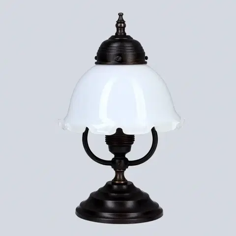 Stolové lampy Berliner Messinglampen Starožitno-rustikálna stolová lampa Karl