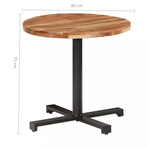 Jedálenské stoly Bistro stôl okrúhly hnedá / čierna Dekorhome ø 80 cm