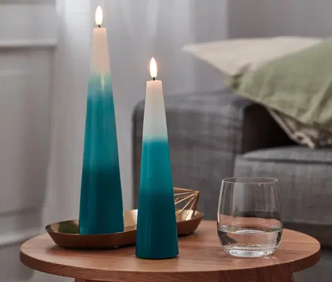 Lighting Kužeľové sviečky z pravého vosku s LED, 2 ks