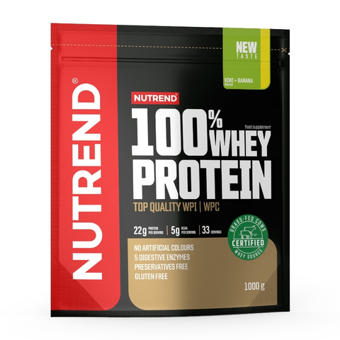 Proteíny Práškový koncentrát Nutrend 100% WHEY Protein 1000g čokoládové brownies