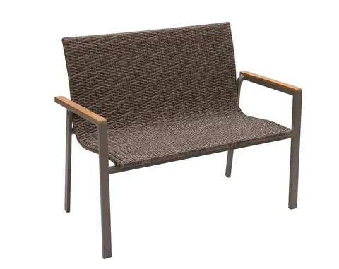 Záhradné stoličky a kreslá Záhradná ratanová lavica CALVIN 907 (hnedá)