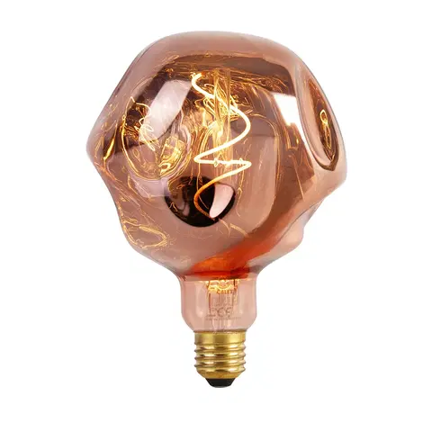 Ziarovky E27 stmievateľná LED lampa G125 ružová 4W 70 lm 1800K