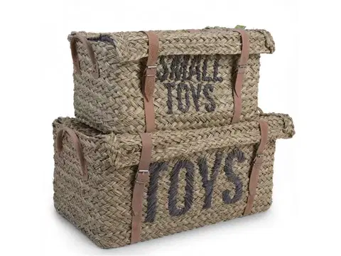 Boxy na hračky CHILDHOME - Slamené koše na hračky 2ks