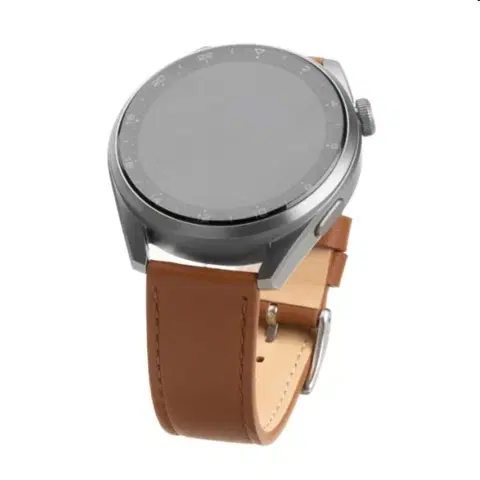 Príslušenstvo k wearables FIXED Kožený remienok s Quick Release so šírkou 22 mm pre inteligentné hodinky, hnedá