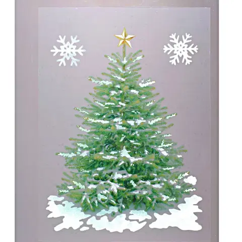 Drobné dekorácie a doplnky 3-dielny obraz na okno "Svetielkujúci vianočný stromček"