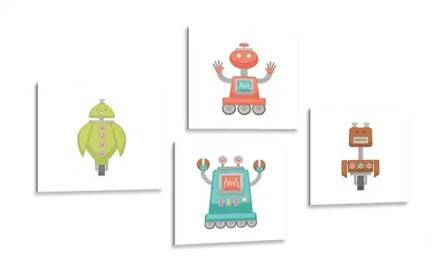 Zostavy obrazov Set obrazov partia robotov