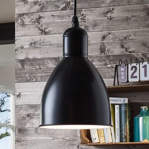 Závesné svietidlá EGLO Vintage závesná lampa Priddy 1-pl čierna