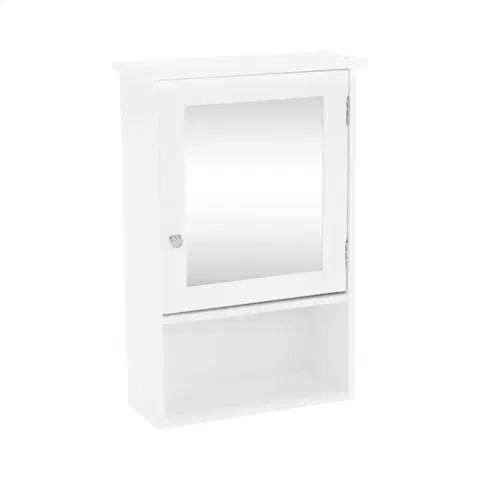 Kúpeľňový nábytok Závesná skrinka so zrkadlom, biela, ATENE TYP 2