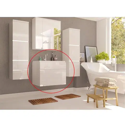 Kúpeľňové skrinky Mason Skrinka pod umývadlo MASON Tempo Kondela Biela lesk
