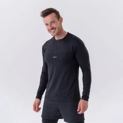 Funkčné oblečenie NEBBIA Pánske Tričko Long-Sleeve Layer Up Black  XLXL