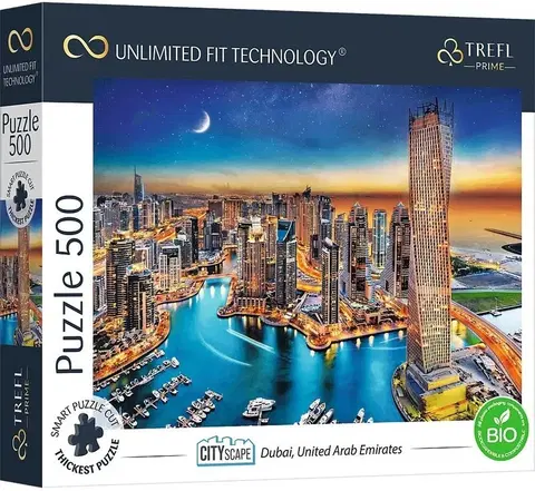 Hračky puzzle TREFL - Prime puzzle 500 UFT - Panoráma mesta: Dubaj, Spojené Arabské Emiráty