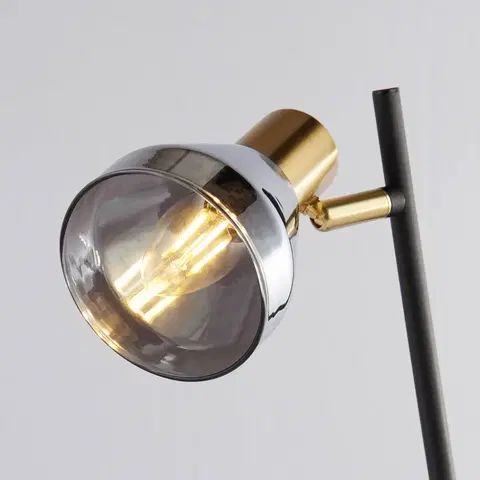 Stolové lampy Searchlight Stolová lampa Classy s tienidlom z dymového skla