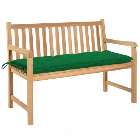 Záhradné lavice Záhradná lavica s poduškou 120 cm Dekorhome Tmavo zelená