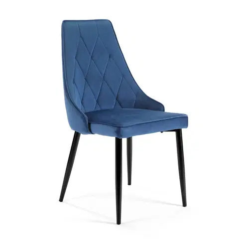 Jedálenské stoličky Glamour kreslo ELA, modré - 4ks