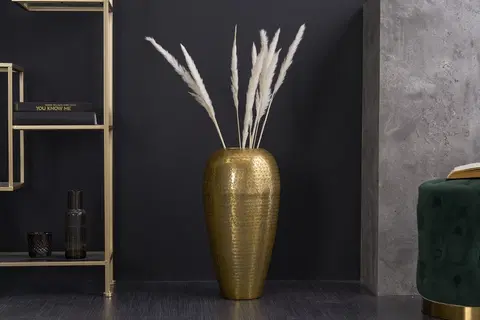 Dekorácie LuxD Dizajnová váza Khalil 50 cm zlatá