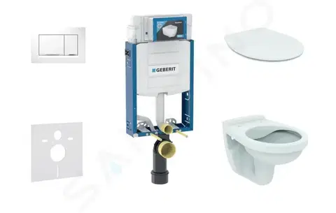 Kúpeľňa GEBERIT - Kombifix Set predstenovej inštalácie, klozet Alpha s doskou, tlačidlo Sigma30, biela/chróm 110.302.00.5 ND5