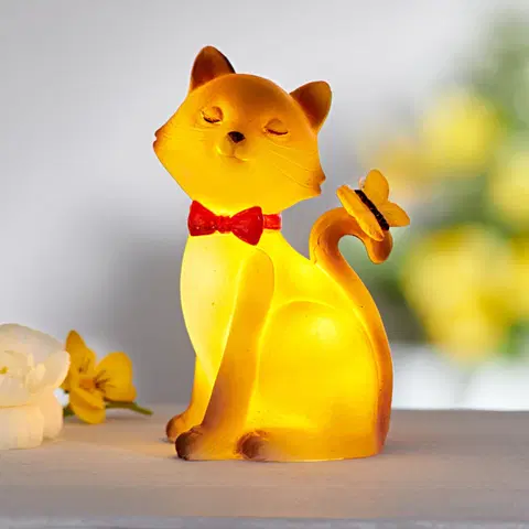 Drobné dekorácie a doplnky LED mačka