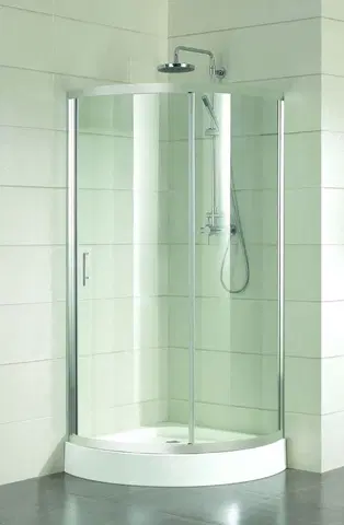 Vane HOPA - Sprchovací kút Albatera - Farba rámu zásteny - Hliník leštený, Rozmer A - 90 cm, Rozmer B - 90 cm, Vanička HL - Akrylová vanička, Výplň - Číre bezpečnostné sklo - 4 mm BCALB90CC + BCLORC90V