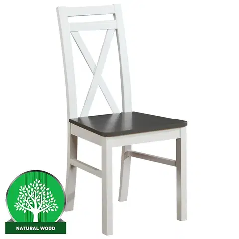 Drevené stoličky Stolička W123 biely/grafit