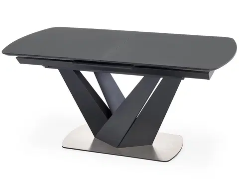Jedálenské stoly HALMAR Patrizio rozkladací jedálenský stôl tmavosivá / čierna