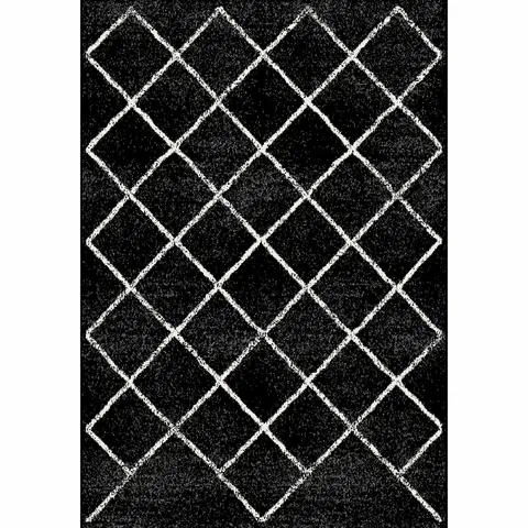 Koberce a koberčeky KONDELA Mates Typ 1 koberec 133x190 cm čierna / vzor