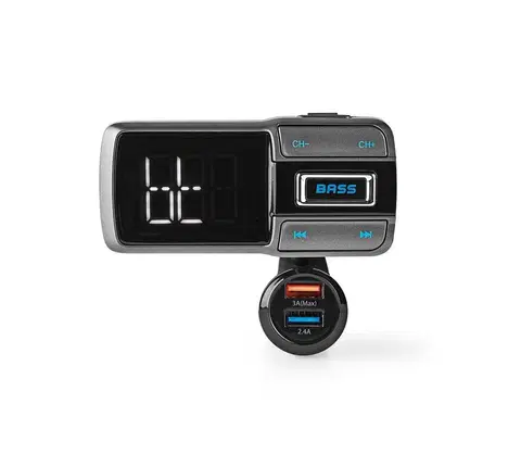 Svietidlá   CATR101BK − FM Vysielač do auta Bluetooth/3A/2,4A ovládanie hlasom 