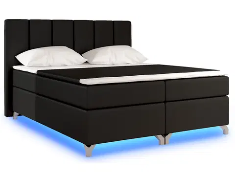 Postele NABBI Barino 160 čalúnená manželská posteľ s úložným priestorom čierna (Soft 11)