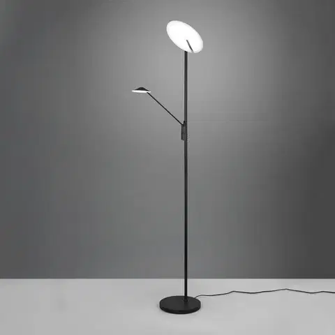 Stojacie lampy Trio Lighting LED lampa Brantford lampa na čítanie čierna matná