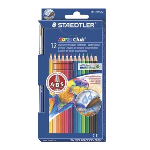 Hračky STAEDTLER - Akvarelové ceruzky, so štetcom, STEADTLER "Noris Club", 12 rôznych farieb