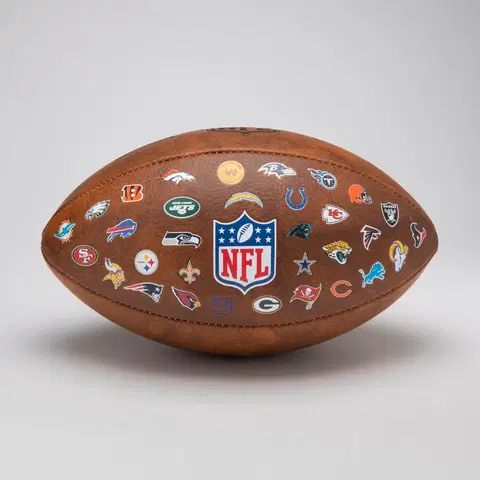 futbal Lopta na americký futbal NFL 32 Teams oficiálna veľkosť hnedá
