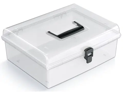 Úložné boxy NABBI NUF4L plastový úložný box priehľadná / čierna