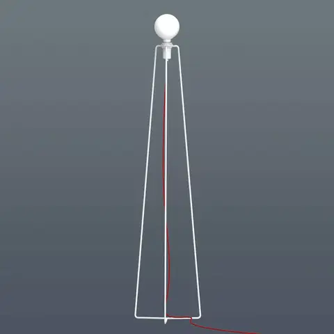 Stojacie lampy GRUPA GRUPA Model M3 stojaca LED biela, kábel červená