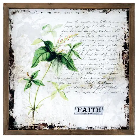 Obrazy Plátený obraz v drevenom rámčeku Faith, 40 x 40 x 2,5 cm
