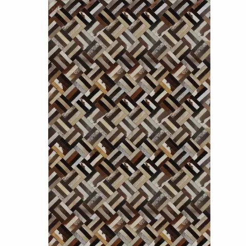 Koberce a koberčeky KONDELA Typ 2 kožený koberec 170x240 cm vzor patchwork