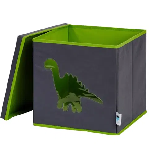 Boxy na hračky LOVE IT STORE IT - Úložný box na hračky s krytom a okienkom - dinosaurus