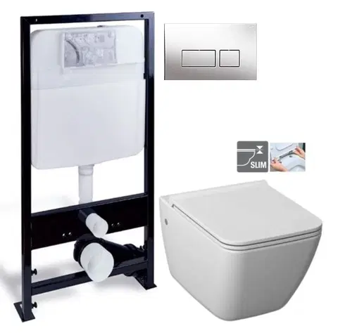 Kúpeľňa PRIM - předstěnový instalační systém s chromovým tlačítkem 20/0041 + WC JIKA PURE + SEDADLO duraplast PRIM_20/0026 41 PU1