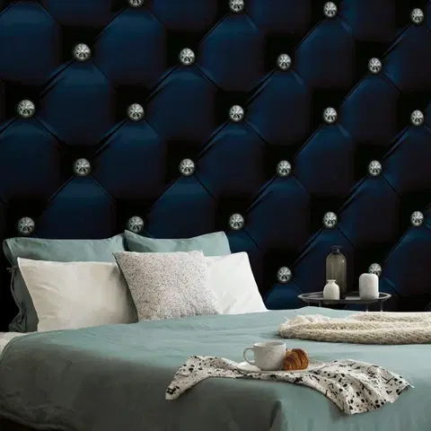 Tapety s imitáciou kože Tapeta kráľovsky modrá elegancia kože
