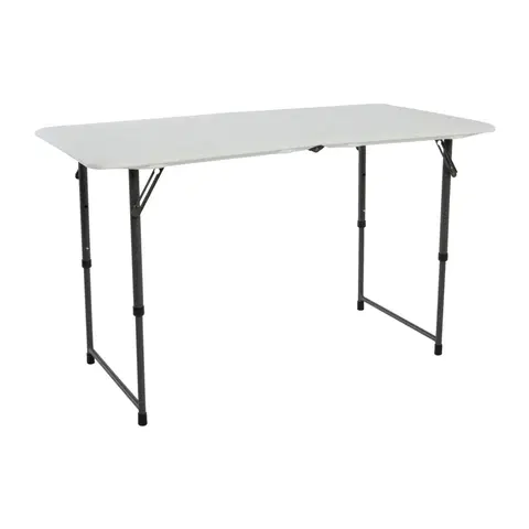 Záhradné stoly Skladací stôl 122 cm biela / čierna Dekorhome