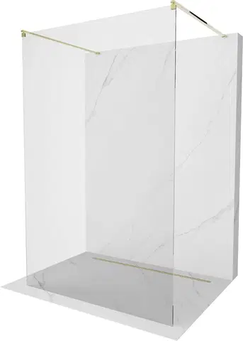 Sprchové dvere MEXEN/S - Kyoto Sprchová zástena WALK-IN voľne stojaca 140 x 200 cm, transparent 8 mm, zlatá 800-140-002-50-00