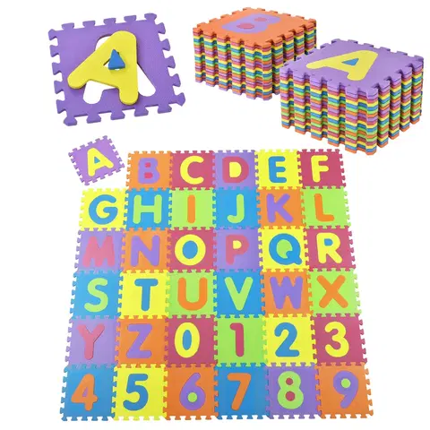 Koše na bielizeň Juskys Detské puzzle 36 častí od A po Z a od 0 po 9