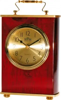 HODINY MPM Stolové hodiny MPM, 2839.55, gold - gaštan, 18cm