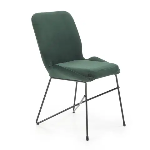 Jedálenské stoličky HALMAR K454 jedálenská stolička tmavozelená / čierna