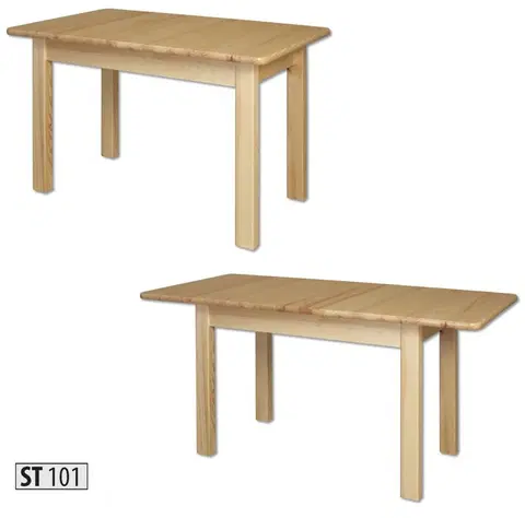 Jedálenské stoly ST101 Jedálenský stôl rozkladací 155, prírodná borovica
