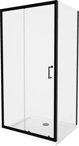 Vane MEXEN/S - Apia Sprchovací kút 130x100, transparent, čierna + vanička so sifónom 840-130-100-70-00-4010B