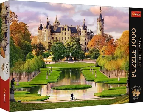 Hračky puzzle TREFL - Puzzle 1000 Premium Plus - Foto Odysea: Zámok Schwerin, Nemecko