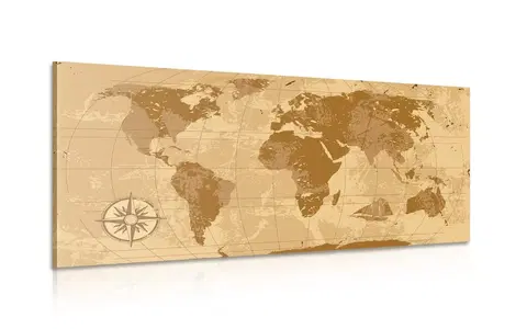 Obrazy mapy Obraz rustikálna mapa sveta