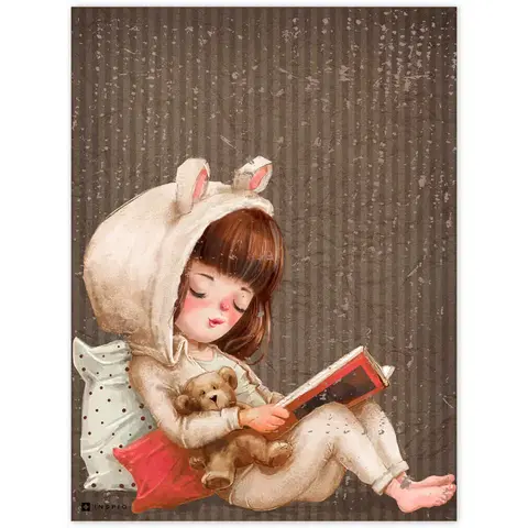 Obrazy do detskej izby Obraz do detskej izby - Dievča s knihou